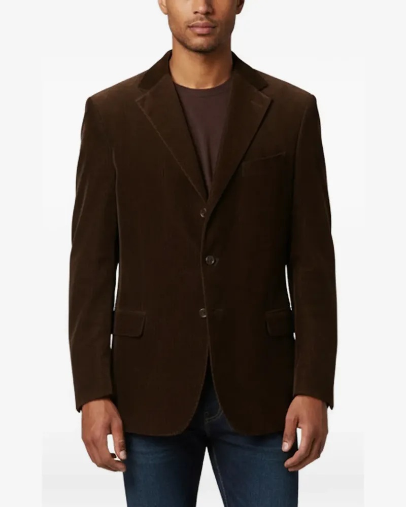 Ermenegildo Zegna corduroy single-breasted blazer - Braun Braun