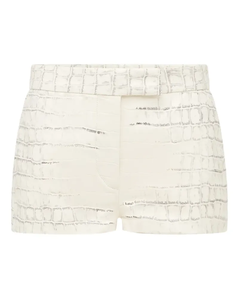 Alex Perry Ledershorts mit Kroko-Effekt - Nude Nude