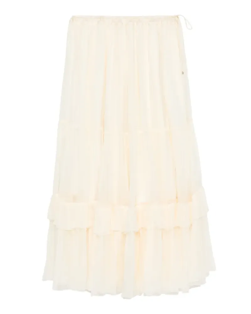 Chloé tiered ruffled maxi skirt - Nude Nude