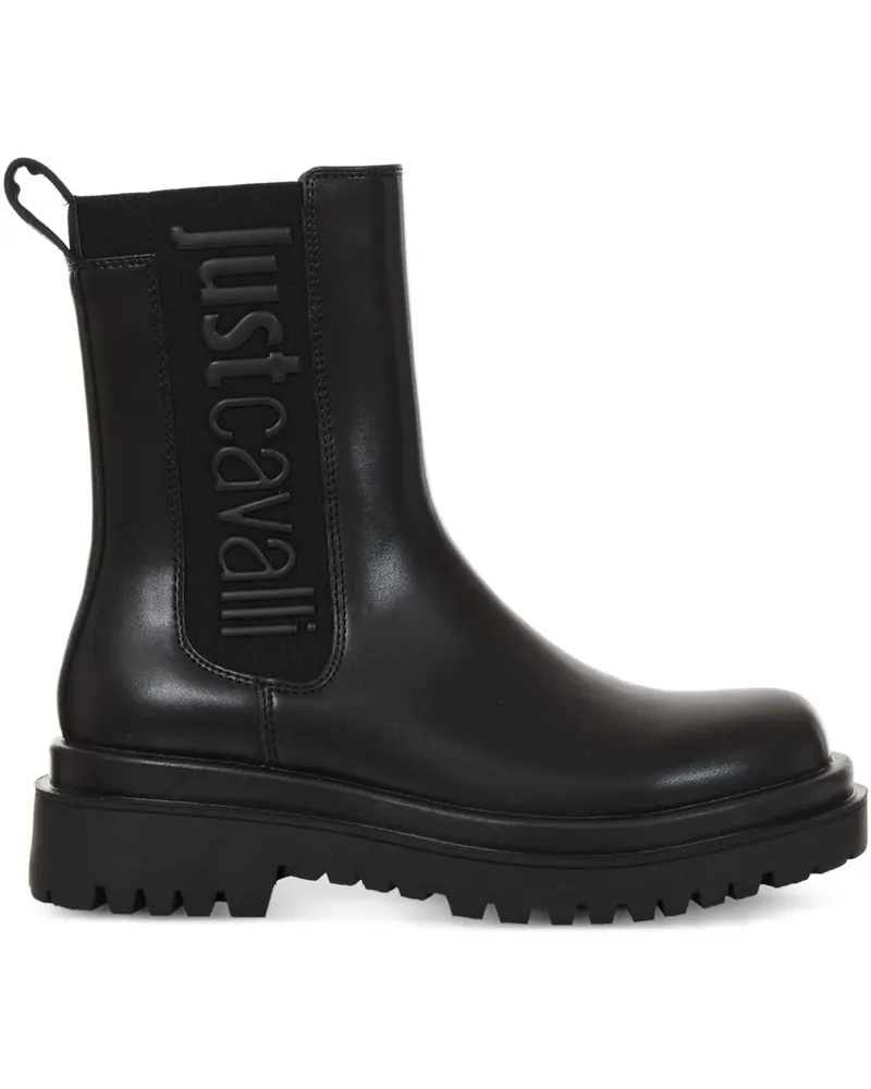 Just Cavalli Plateau-Stiefel mit Logo - Schwarz Schwarz