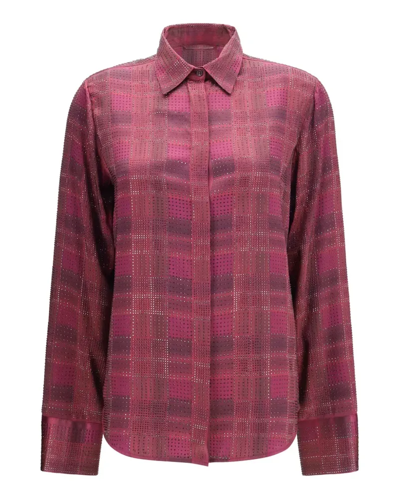 Ermanno Scervino check-pattern strass-embellished shirt - Rosa Rosa