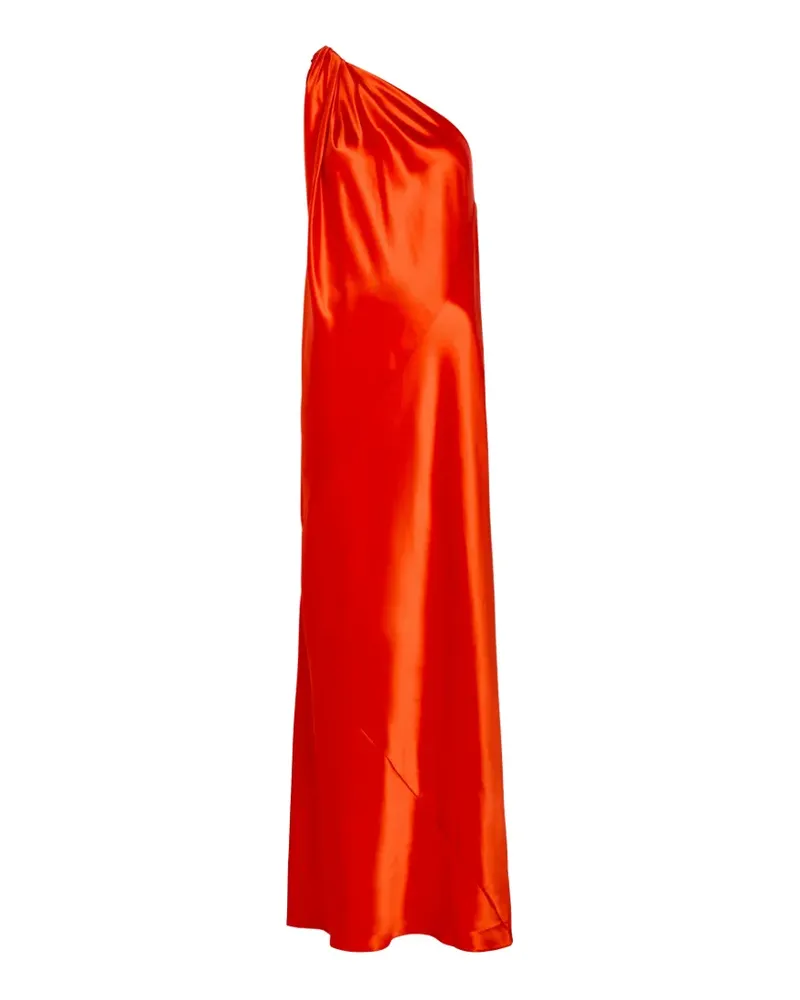 Delos Nova one-shoulder silk dress - Orange Orange