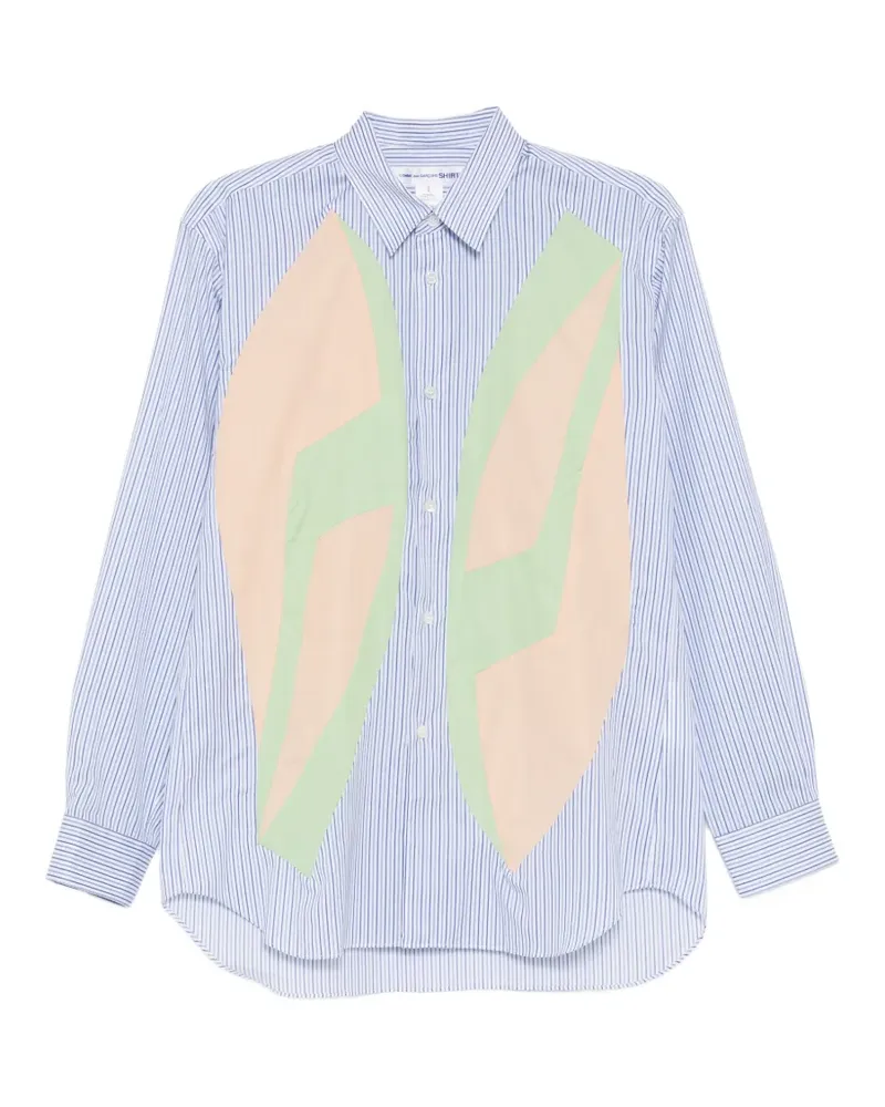 Comme des Garçons striped patchwork shirt - Blau Blau