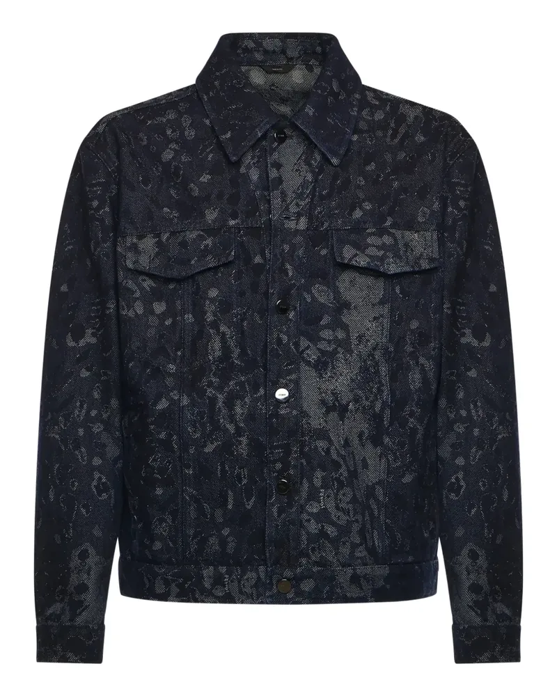 Fendi jacquard denim jacket - Blau Blau