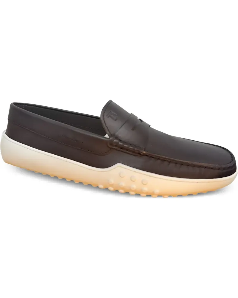 TOD'S Loafer aus Leder mit gekörntem Detail - Braun Braun
