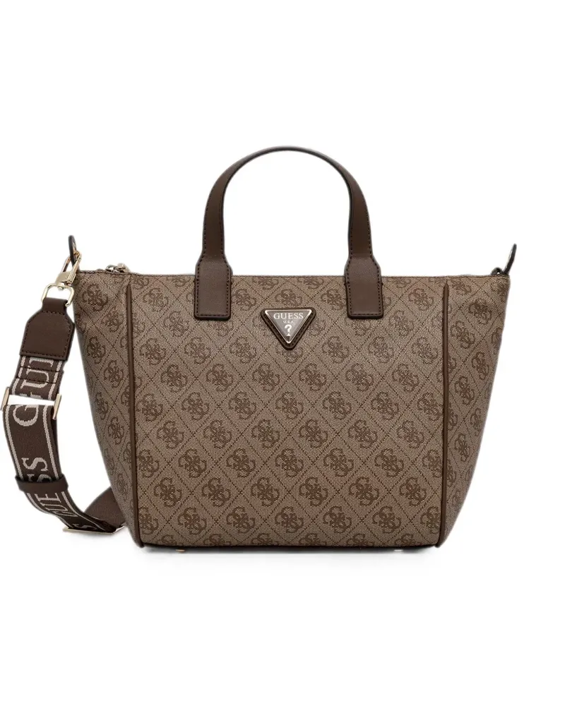 Guess Emellie Tote Bag mit Monogramm-Print - Braun Braun