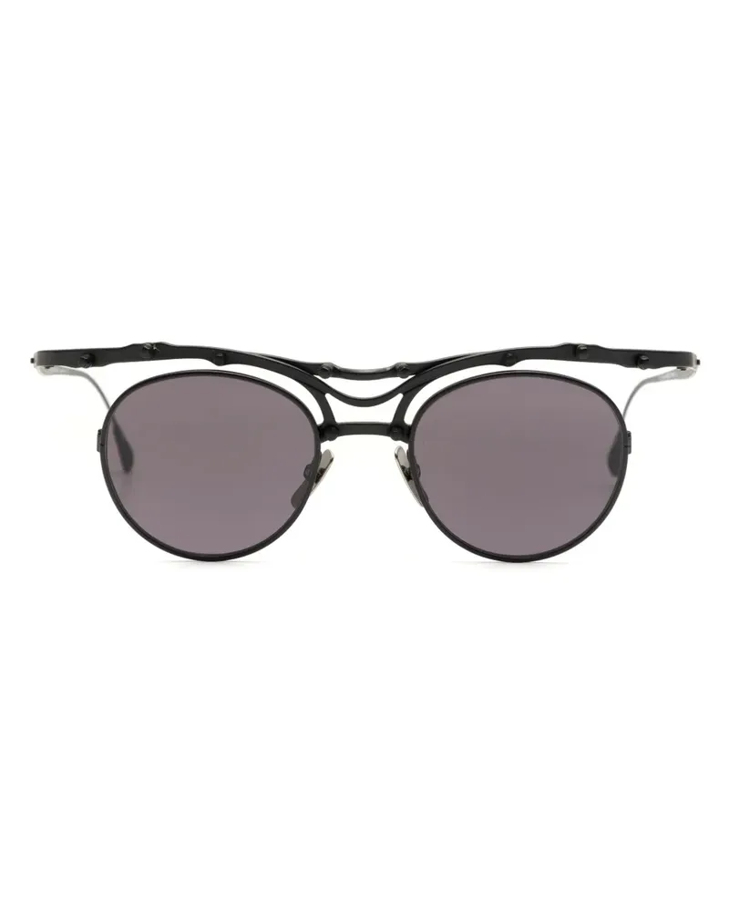 Innerraum Runde Sonnenbrille - Schwarz Schwarz