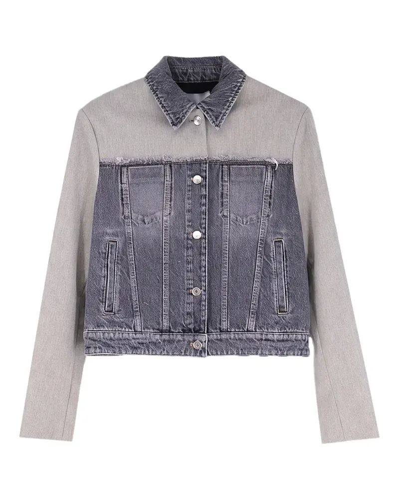 Stella McCartney frayed panelled jacket - Grau Grau