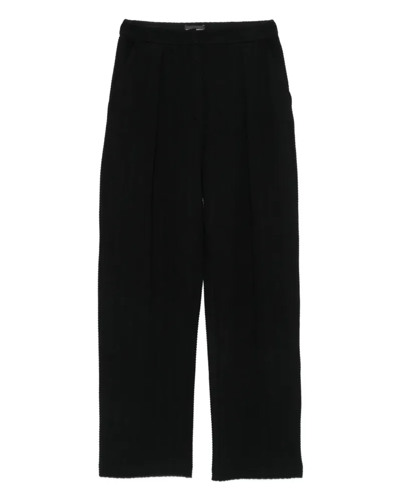 Emporio Armani Gerade Bundfaltenhose mit Chevron-Motiv - Schwarz Schwarz
