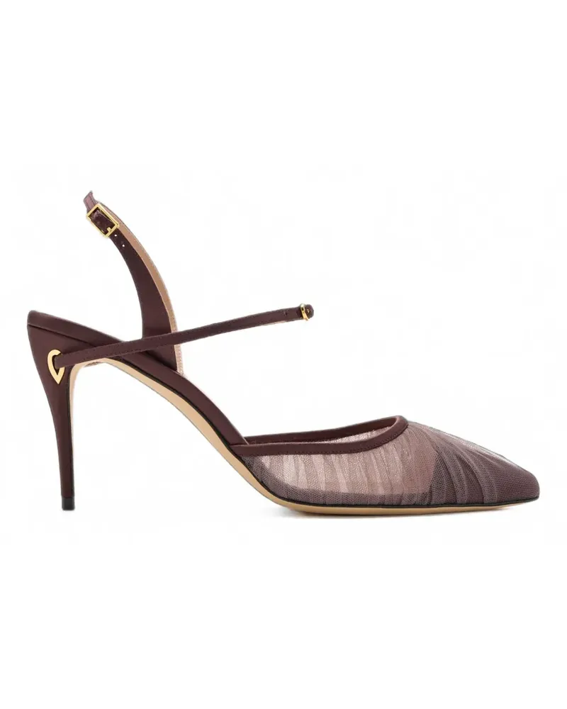 Jennifer Chamandi Vittorio 85 ruched tulle heeled pumps - Violett Violett