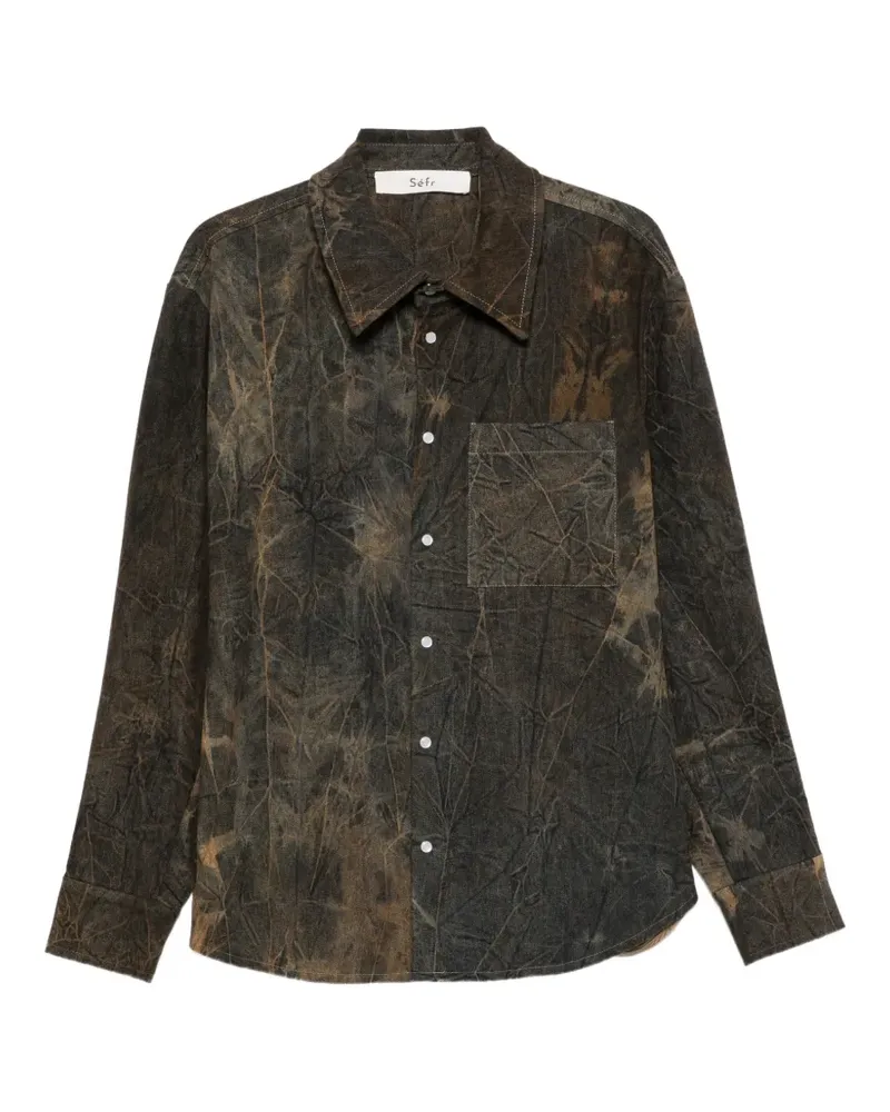 Séfr overdyed button-down shirt - Braun Braun