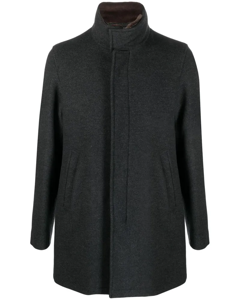 Herno Mantel mit verdecktem Verschluss - Grau Grau