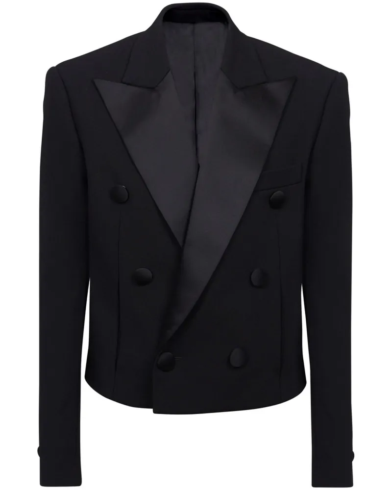 Balmain Krepp-Sakko mit Satinrevers - Schwarz Schwarz