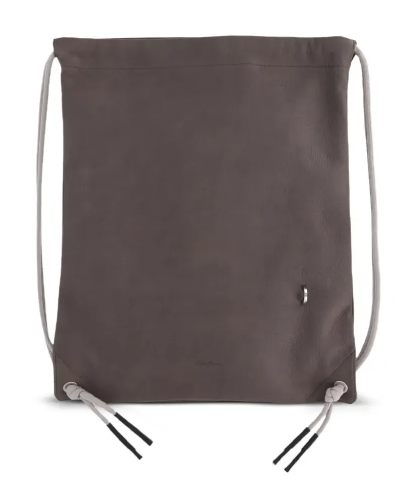 Rick Owens drawstring leather backpack - Braun Braun