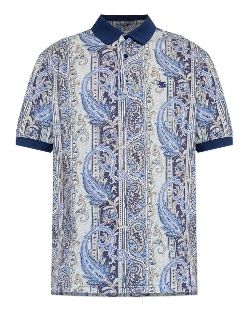 Etro Poloshirt mit Paisley-Knöpfen - Blau Blau
