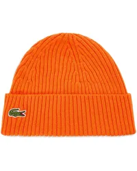 Lacoste Beanie mit Logo-Stickerei Orange