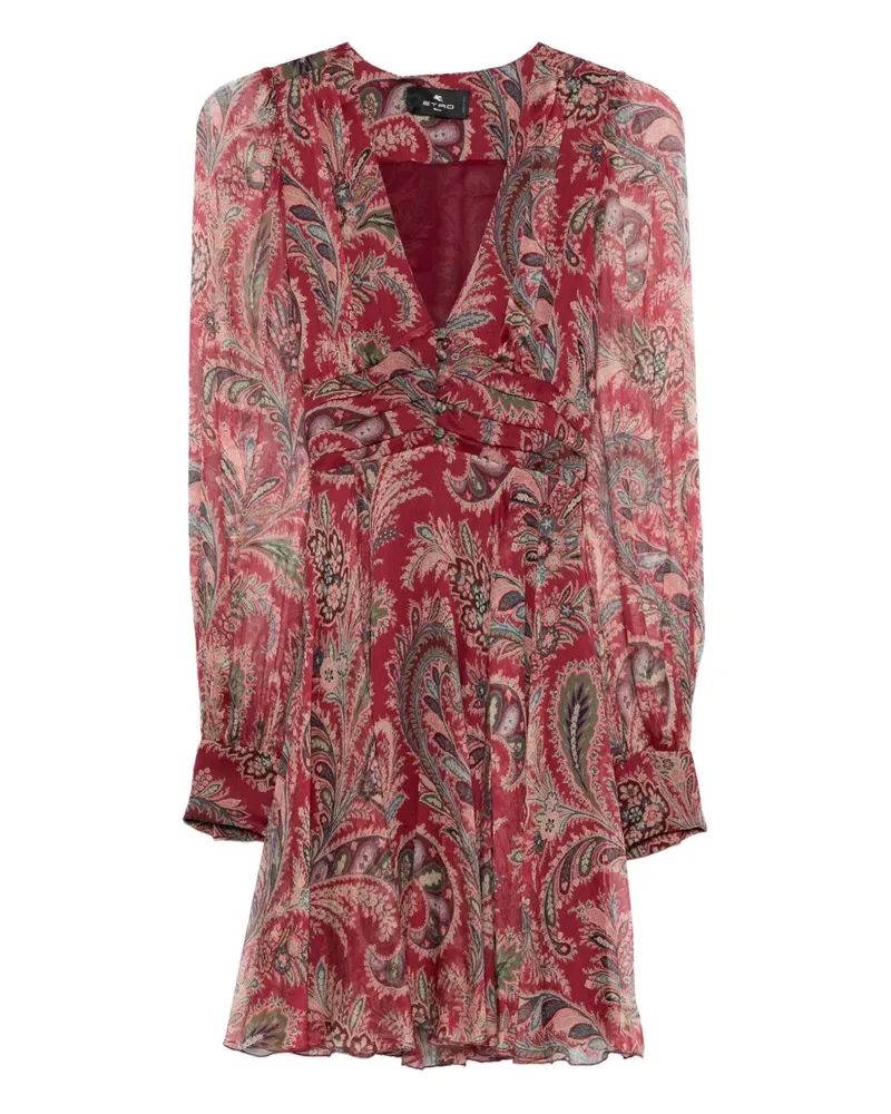Etro Minikleid mit V-Ausschnitt - Rot Rot