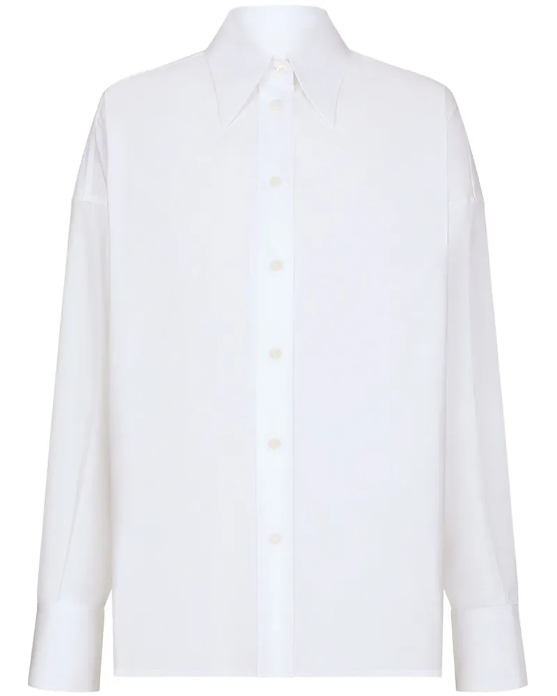 Dolce & Gabbana Hemd mit spitzem Kragen - Weiß Weiß