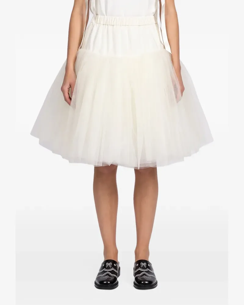 Simone Rocha tulle-layered elasticated-waist mini skirt - Weiß Weiß