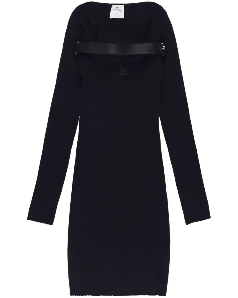 Courrèges Racer Minikleid - Schwarz Schwarz