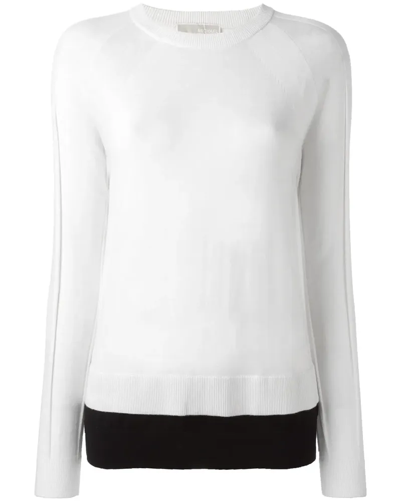 Michael Kors Pullover mit kontrastfarbigem Bund - Nude Nude