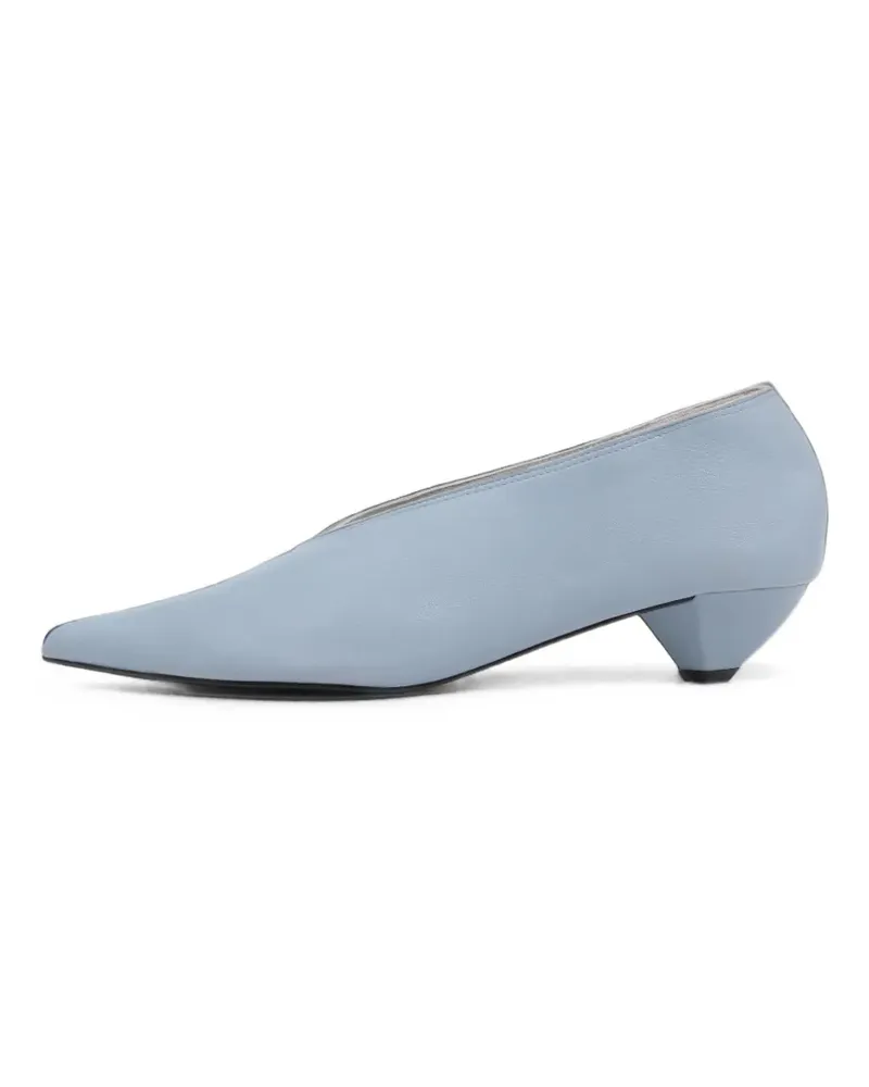 BIMBA Y LOLA blue leather low heel court shoe - Blau Blau