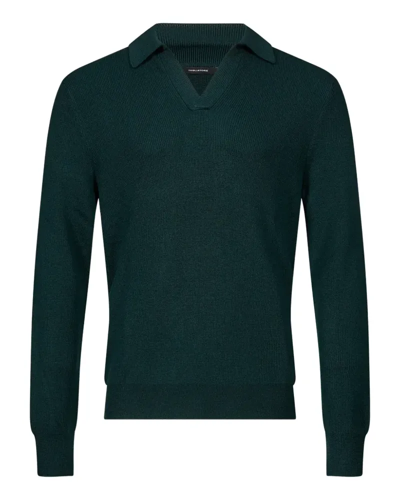 Tagliatore Geripptes Zayn Poloshirt - Grün Grün