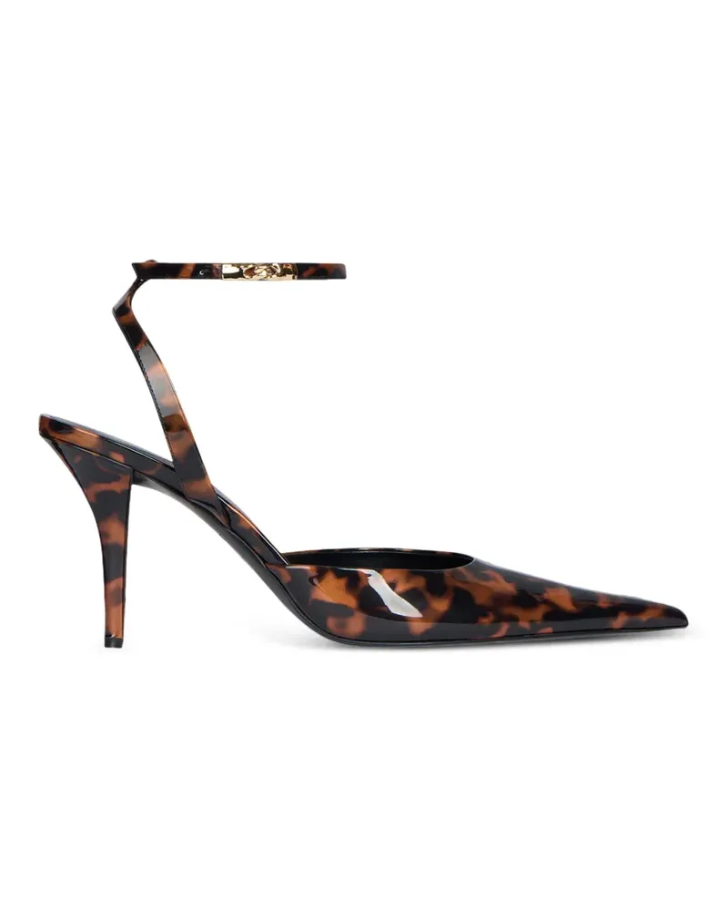 Balmain Bedruckte Pumps aus Lackleder - Braun Braun