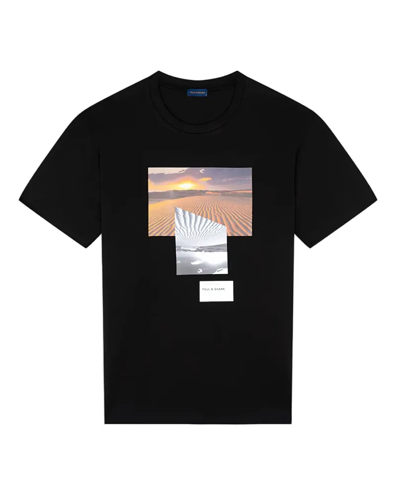 Paul & Shark T-Shirt mit grafischem Print - Schwarz Schwarz
