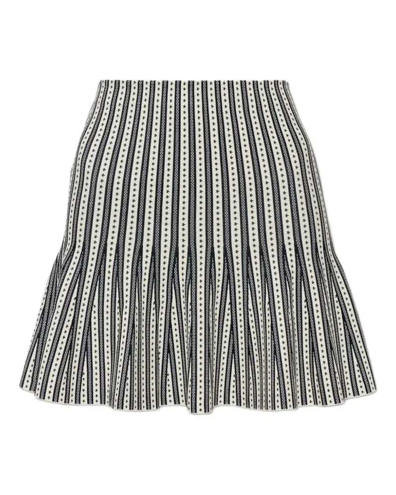 Alexander McQueen striped pleated mini skirt - Nude Nude