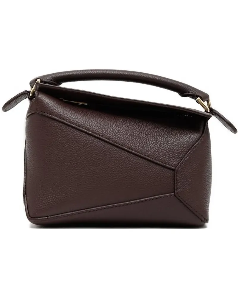 Loewe mini Puzzle calfskin tote bag - Braun Braun