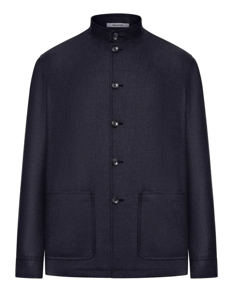 Tagliatore Geknöpfte Jacke mit Stehkragen - Blau Blau