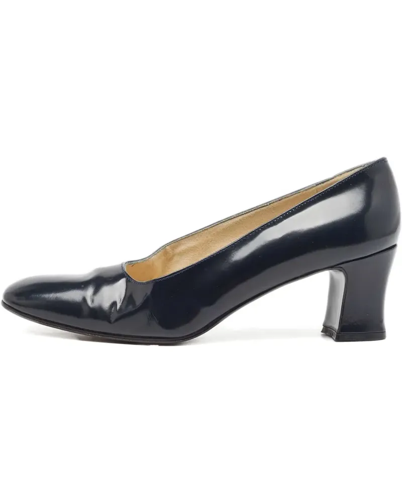 Stuart Weitzman Pumps aus Lackleder mit Blockabsatz - Blau Blau