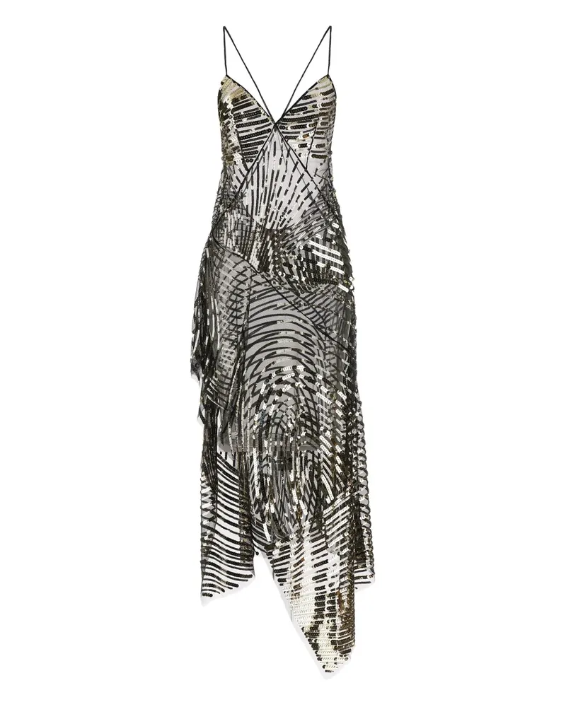 Emilio Pucci sequin-embroidered asymmetric dress - Schwarz Schwarz