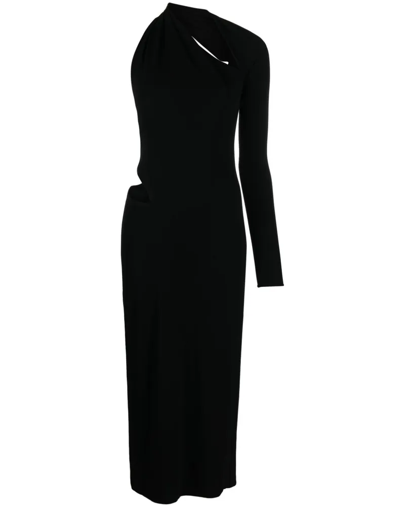 Versace Einschultriges Midikleid - Schwarz Schwarz