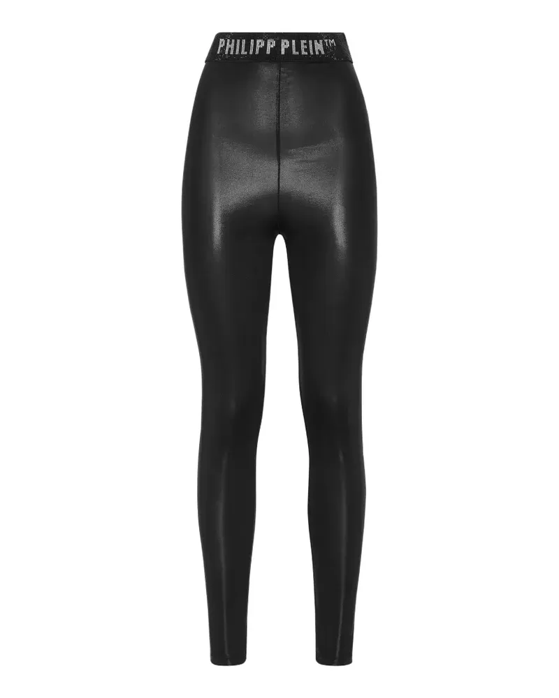 Philipp Plein Leggings mit Logo-Bund - Schwarz Schwarz