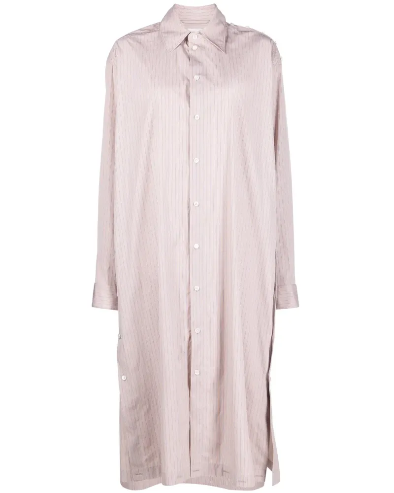 Christophe Lemaire Gestreiftes Hemdkleid - Nude Nude