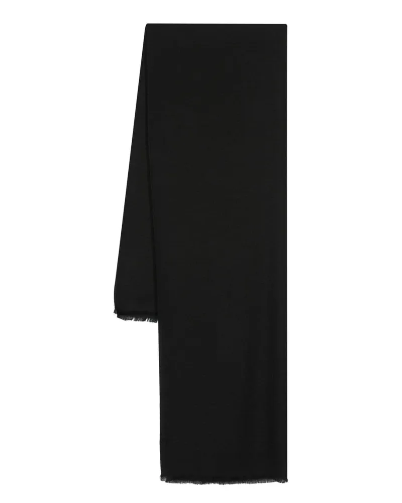 Moschino Jacquard-Schal mit Logo - Schwarz Schwarz