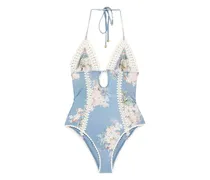 Cascadian Badeanzug mit Häkeldetail - Blau