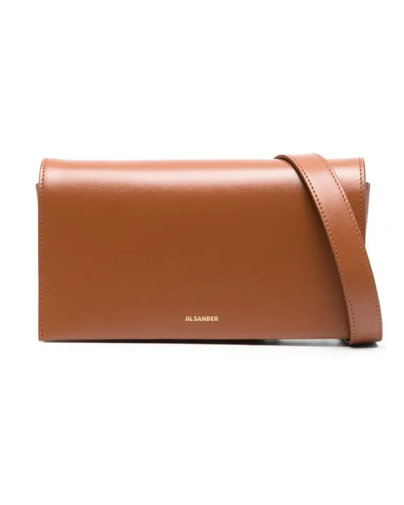 Jil Sander Schultertasche mit Logo-Print - Braun Braun