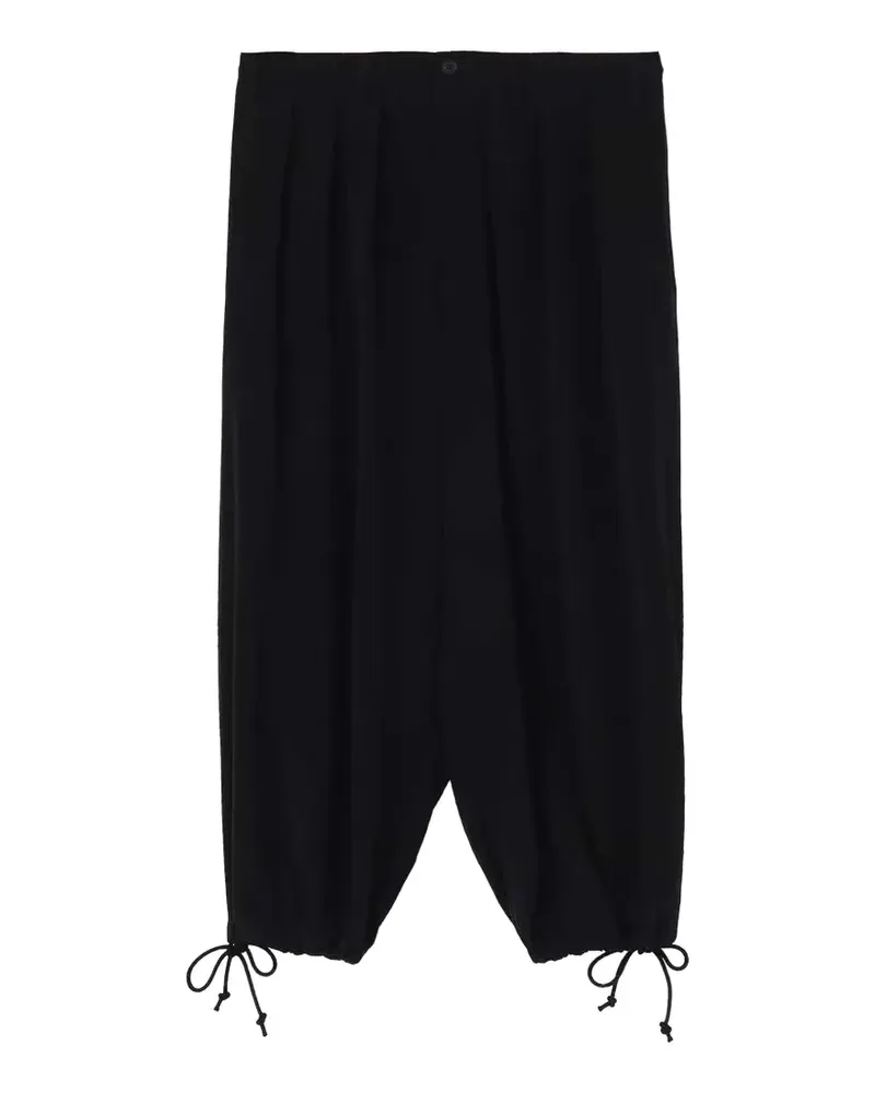 Yohji Yamamoto drawstring pleated trousers - Schwarz Schwarz