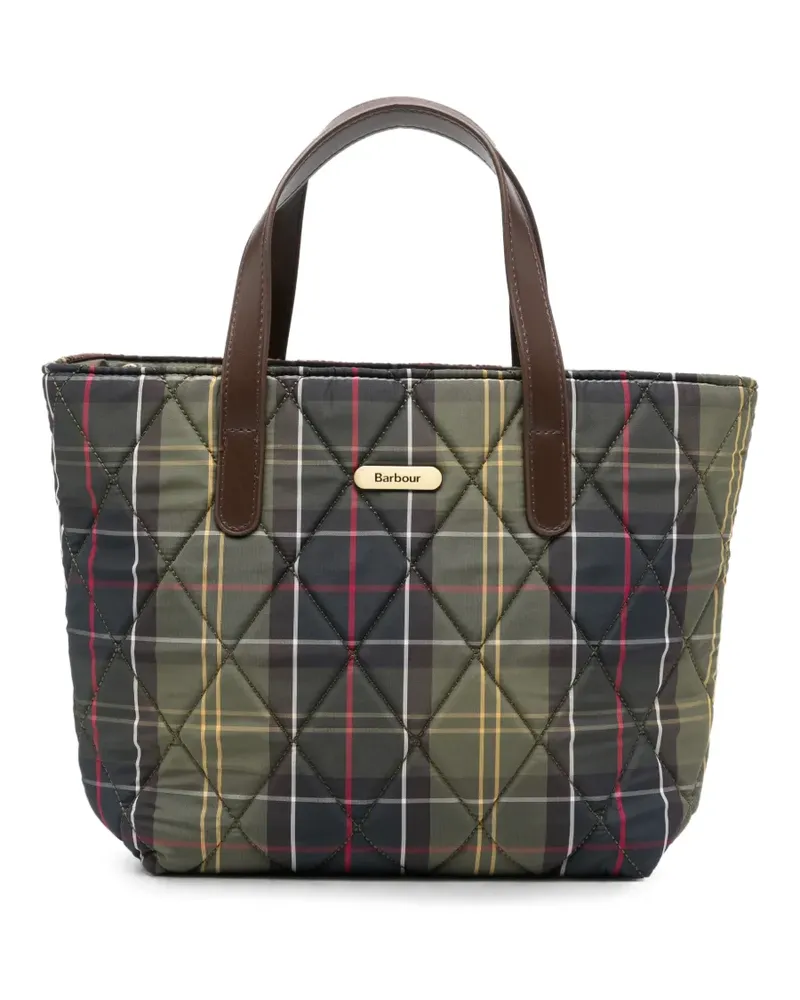 Barbour Gesteppter Mini-Tote Bag mit Schottenkaro - Grün Grün