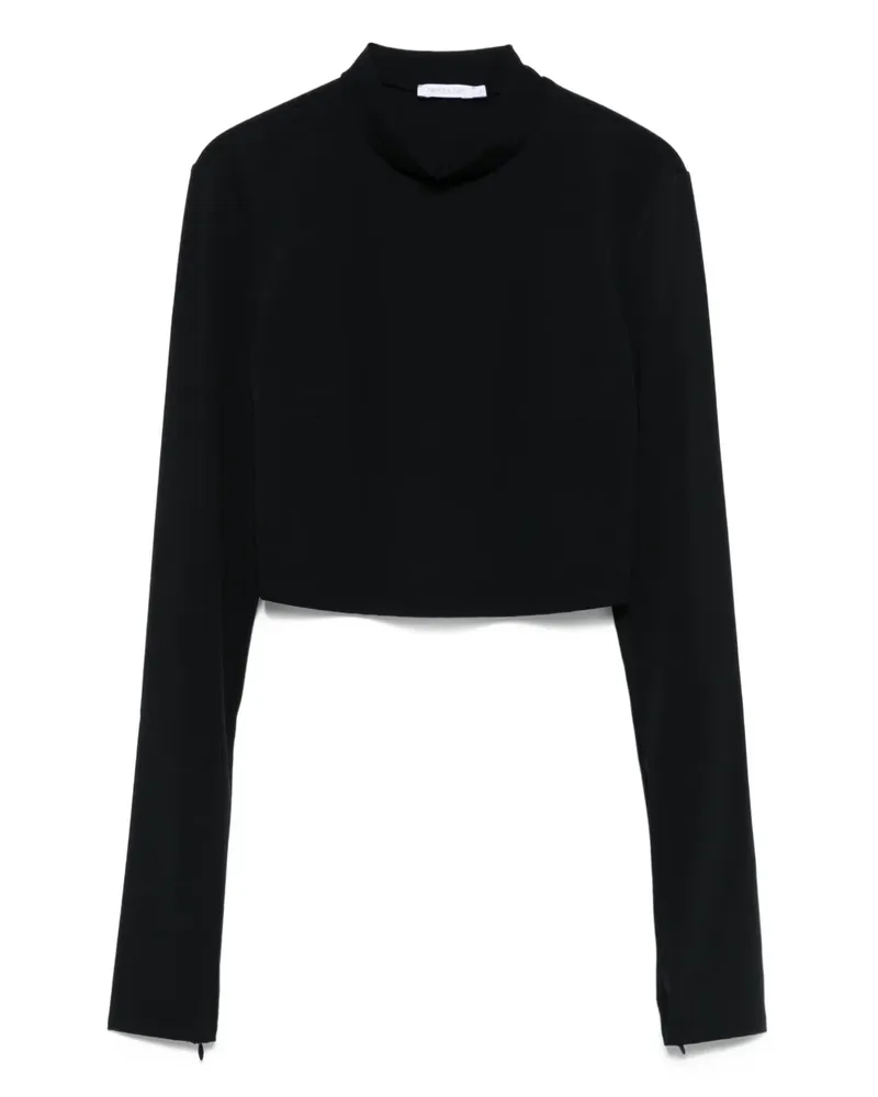 Patrizia Pepe Langarmshirt mit Stehkragen - Schwarz Schwarz