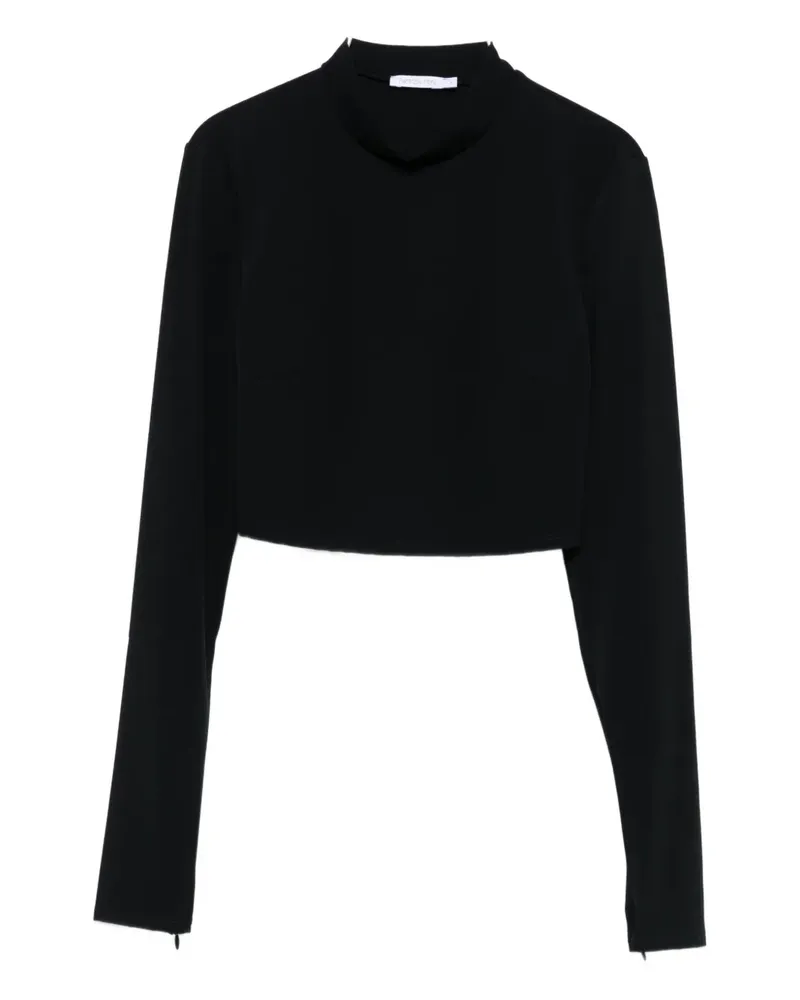 Patrizia Pepe Langarmshirt mit Stehkragen - Schwarz Schwarz