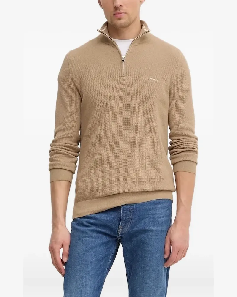 Gant Pullover mit Reißverschluss - Braun Braun