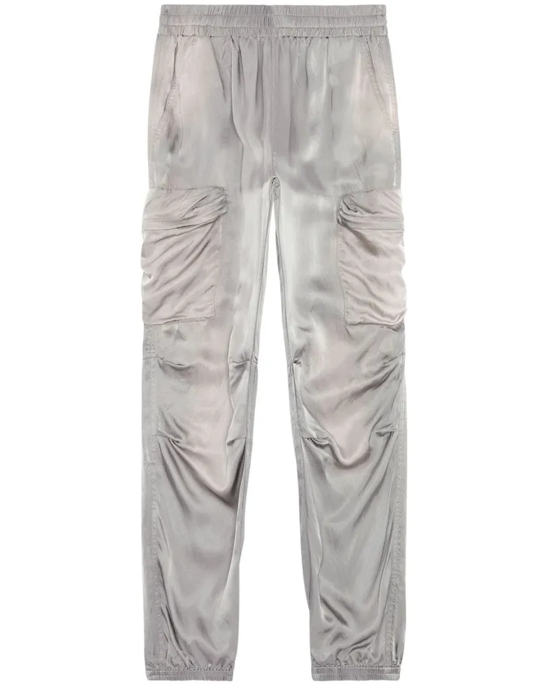 Diesel P-Mirow Cargohose aus Satin - Silber Silber