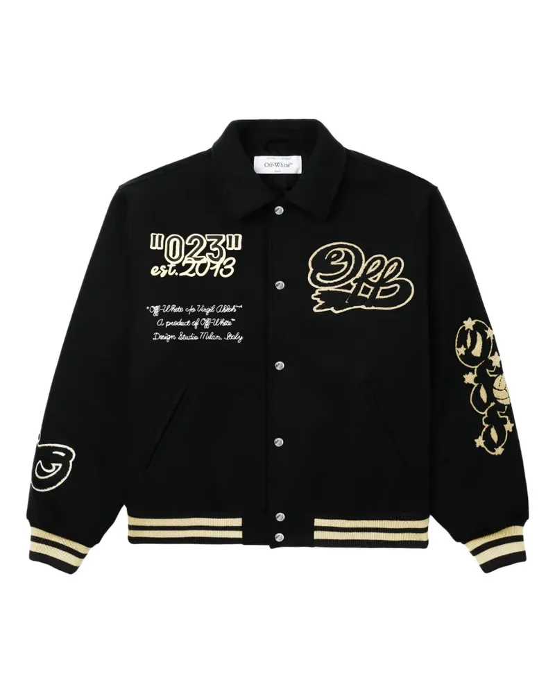 OFF-WHITE Bomberjacke mit Logo-Stickerei - Schwarz Schwarz