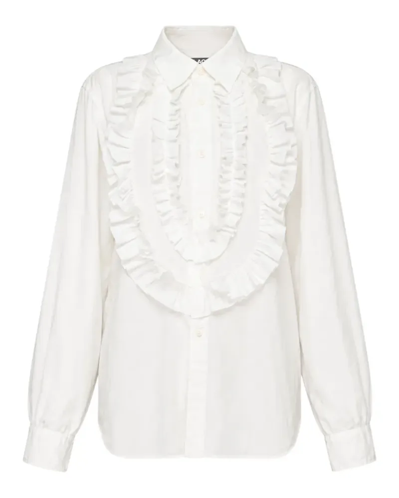 Comme des Garçons ruffled long-sleeve shirt - Weiß Weiß