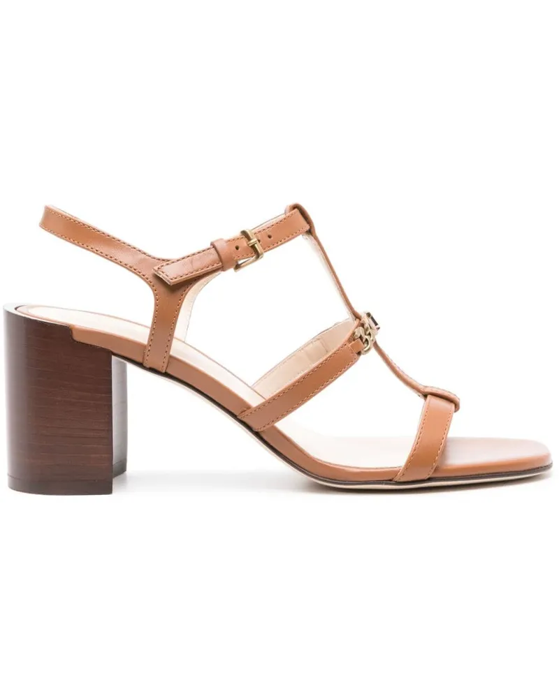 TOD'S Sandalen mit Logo-Schild 75mm - Braun Braun