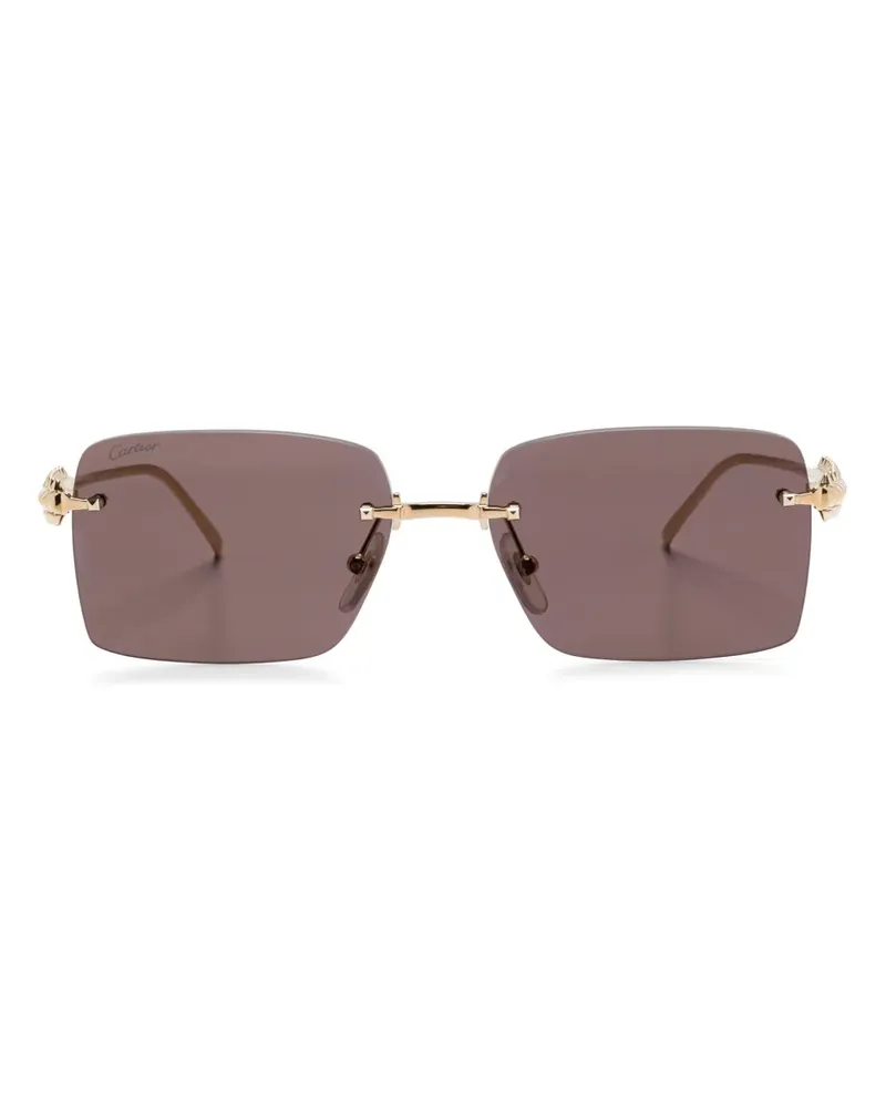 Cartier Sonnenbrille mit eckigem Gestell - Gold Gold